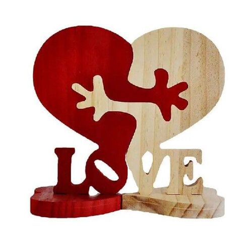 Wood Heart Table Decor Heart Standing Love Wooden Heart