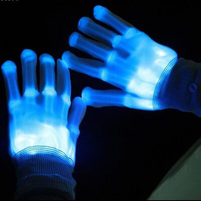 LED Gloves Neon Guantes Glowing Halloween Party Light Props