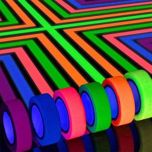 5Meter 6 Colors Neon Gaffer Cloth Tape Fluorescent Rainbow C
