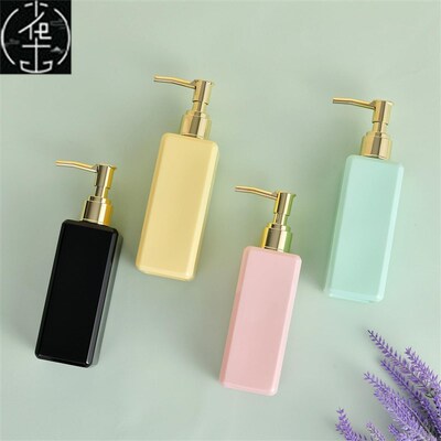 Liquid Soap Dispenser Refillable Punp Bottle Square Bathroom