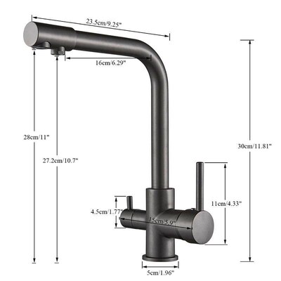 Black Grey Waterfilter Tap Kitchen Faucets Mixer Drinking Wa