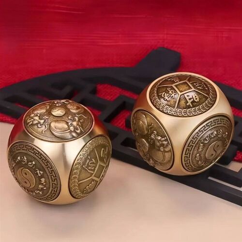 Rotating Six-Faced Chinese Lucky Coin Spinner Fidget Toy Sre