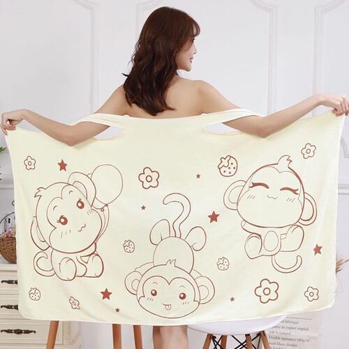 Wearable Bath Towel Superfine Fiber Bathroom Bathrobe Soft A