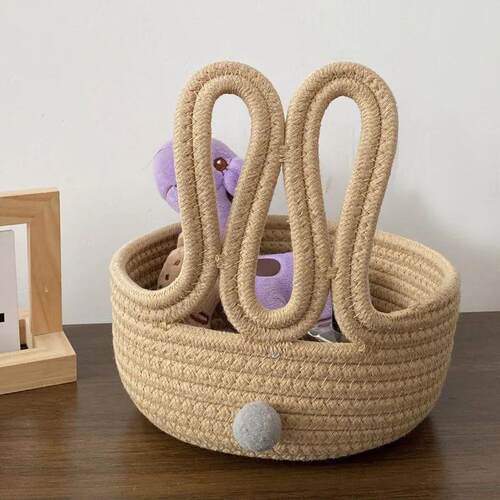 1pcs Easter Style Cartoon Rabbit Storage Basket Home Living
