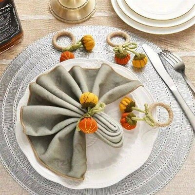Fall Napkin Rings Handmade Pumpkin Napkin Holder Fall
