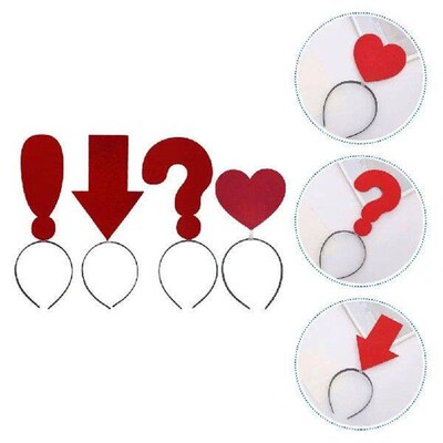 4 Pcs Symbol Heart Headband Boppers Washing Face Women