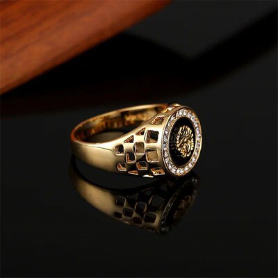 Creative Medusa Ring for Men Inlaid with Zircon Fashion Domi