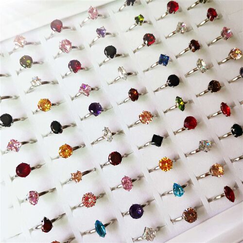 Diamond Open Ring Multicolored white band with mixed styles.
