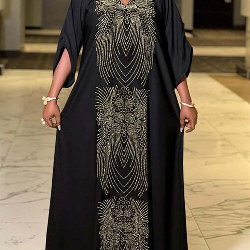 Plus Size Fashion VONDA  Summer Printed Maxi Dress Bohemian