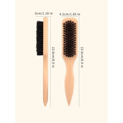 Boar Bristle Slick Back Hair Brush for Sleek tail Bun & Smoo