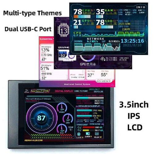 3.5 Inch Display Screen Monitor 320x480 AIDA64 Secondary