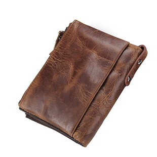 CONTACT'S HOT Genuine Crazy Horse Cowhide Leather Men Wa