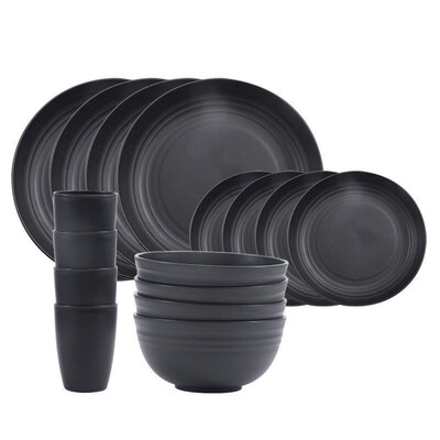 Wheat Straw Cereal Bowls Bowl Cup Household Dining Plate Set
