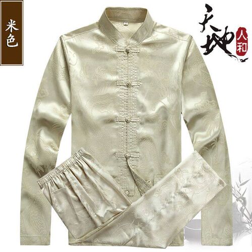 Spring and Summer Middle-aged and Elderly Tang Suit Mens Lo