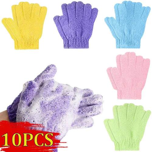 10PCS Body Wash Gloves Peeling Exfoliating Mitt Glove For Sh