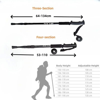 Hiking rekking Poles, Collapsible,Lightweight, Anti Shock, H