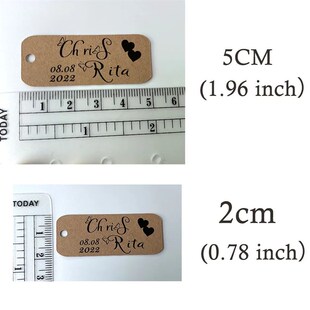 Personlized  Mini Kraft Tags  Wedding Favor Tags Custom Name