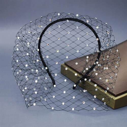Birdcage Veil Blusher Veil White Headband Veil for Bridal Fa