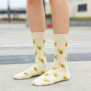 Hot Sales Funny Socks Women Casual Cartoon Fruit Banana Avoc