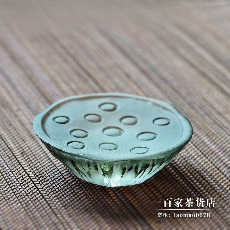 梁明毓古法琉璃  莲蓬 盖置 干泡茶席茶具摆件 香器盖碗壶盖置台