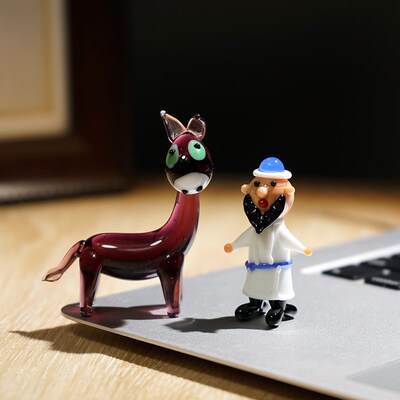 【阿凡提与小毛驴】手工玻璃迷你琉璃小摆件可爱办公室桌面装饰品