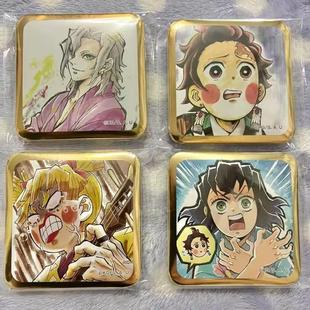日谷鬼灭之刃金边方形吧唧徽章花街三小只灶门炭治郎我妻善逸天元