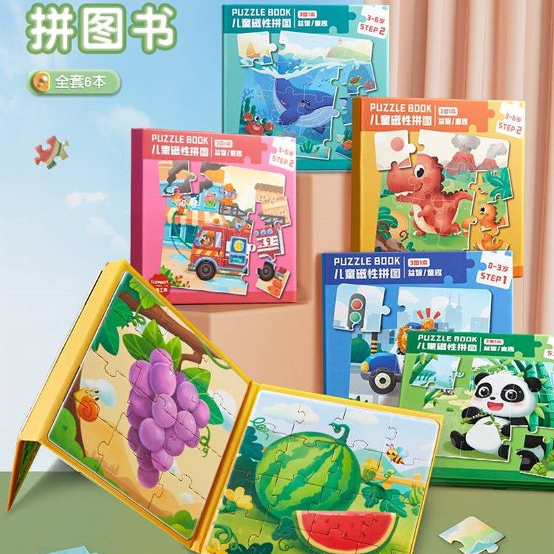 进阶磁性拼图3到6岁幼儿磁力早教宝宝2男孩女孩1儿童少儿益智玩具