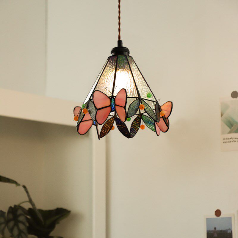 法式复古雾蓝蝴蝶餐厅吊灯创意飘窗吧台玄关艺术饭厅餐桌灯具casa