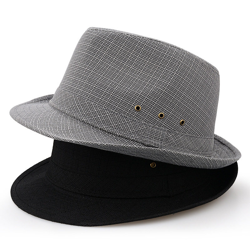男士夏天礼帽春秋帽子男大沿透气遮阳爵士帽中老年男帽亚麻礼帽,男装,工装制服,淘宝优惠券,粉丝福利购,淘宝优惠卷