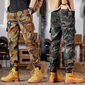 耐磨工作裤 透气弹力劳保加肥宽松多兜长裤 焊工汽修作训工装 男士 裤