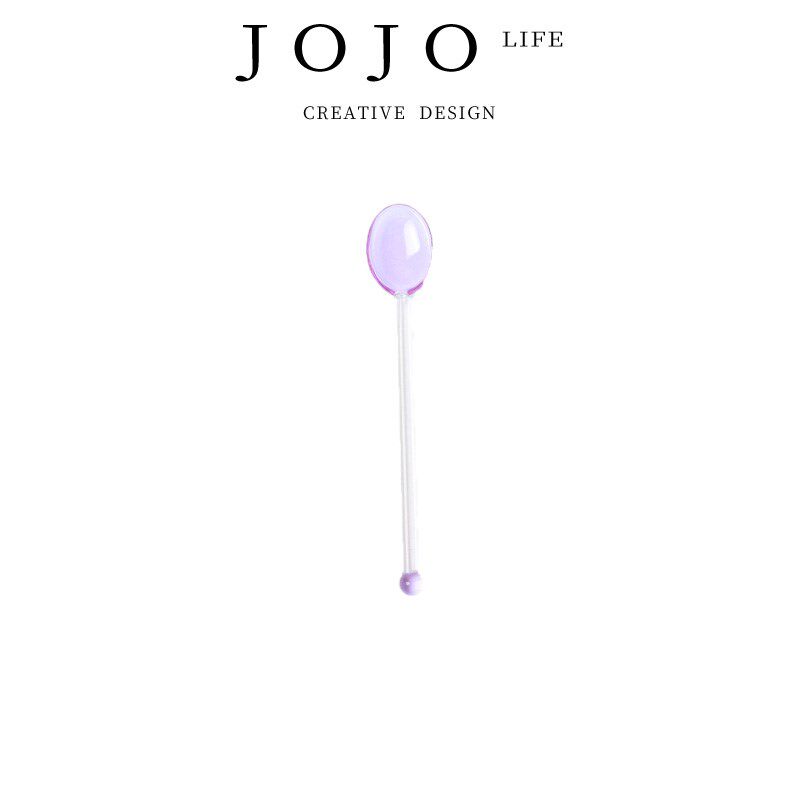 JOJOS L. PD.Nongfu.甜品勺彩色玻璃汤勺长柄咖啡搅拌勺 农啡