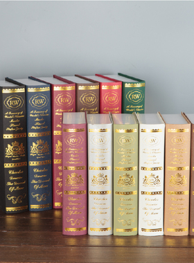 欧式复古烫金假书仿真书饰品摆件展厅道具摆设办公室书房书壳装饰