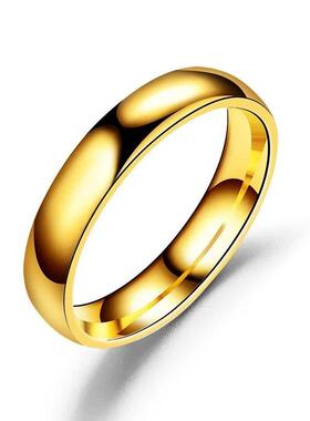 Simple 4mm 6mm Titanium Ring Women Men Prevent Allergy High