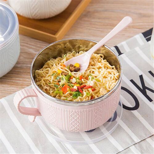 Stainless Steel Double-layer Ramen Noodles Bowl Anti-scaldin