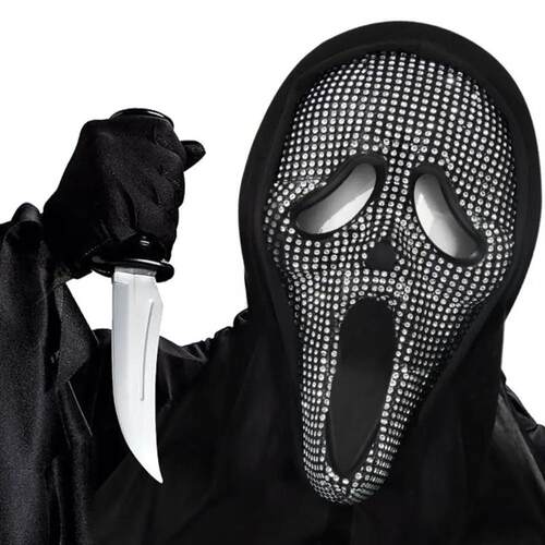 with Diamond Scream Ghost Face Mask Masquerade Breathable Ha