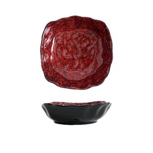 Japanese restaurant ceramic tableware red spoons bowl plates