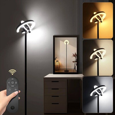 Modern Standing LED Floor Lamp with 2 Rotatable Lights, Remo