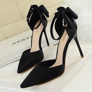 Shoes Bow Woman Pumps Silk High Heels Women Shoes Stiletto R