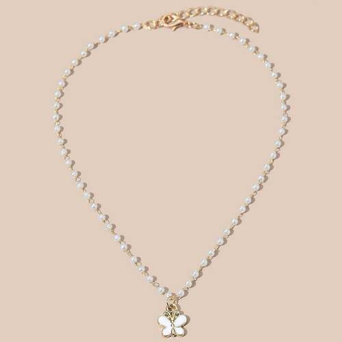 Cherry Small Daisy Colorful Flowers Butterfly Neck Chain Imi