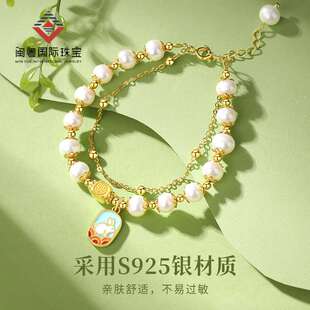 New Benmingnian Rabbit Brlet Womens Double-layer Pearl Brle