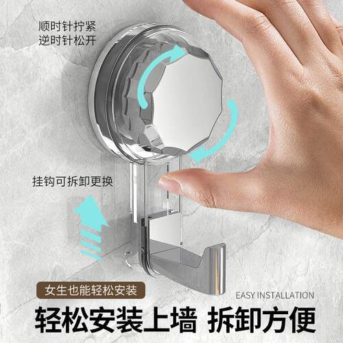 Bathroom and toilet rotating suction cup hooks, no drilling