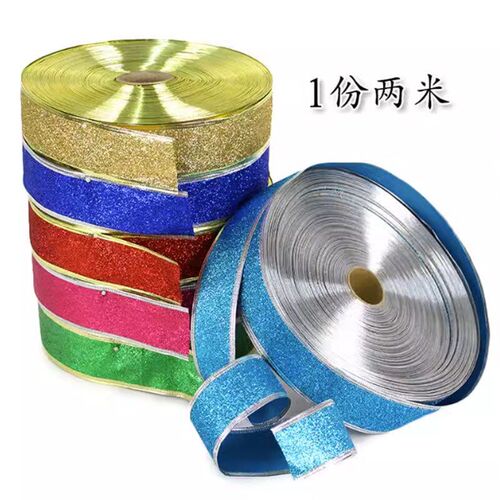 glitter ribbon e decoration christmas band ballroom decor