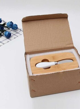 Butter Box Sealing With Wood Lid Knife Food Dish Ceramic