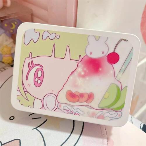 Cute Cartoon Smoothie Girl Printed Tin Box Desktop Organizer