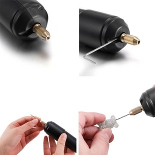 Black USB Mini Electric Drill Kit with Drill Bits for Resin