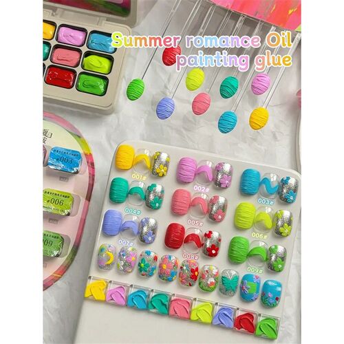 9 Colors Summer Romance Ol Pantng Glue Dopamne Color Suts, D