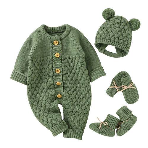 Baby Rompers Clothes Autumn Winter Knitted Newborn Boys Girl