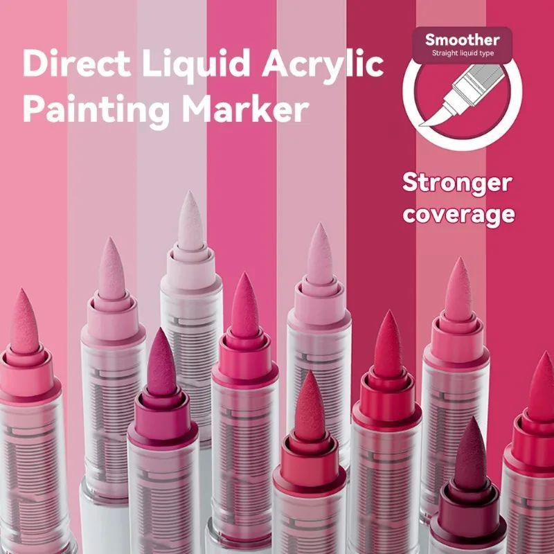 9pcs/Box Mix Color Acrylic Markers Set Art Rock Painting Pen图片
