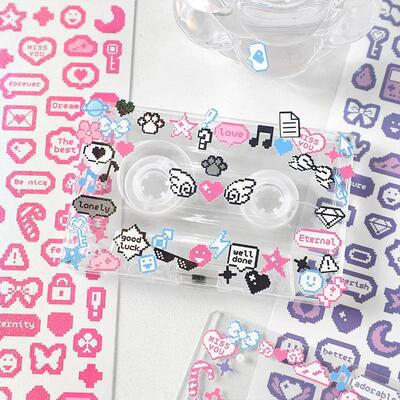 ShuuO 1Pc 6Pcs Cute Cartoon Stickers Toploader Decor Korean