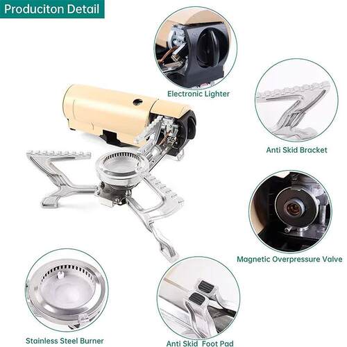 2600W Portable Gas Camping Stove Foldable Tank Butane Stove